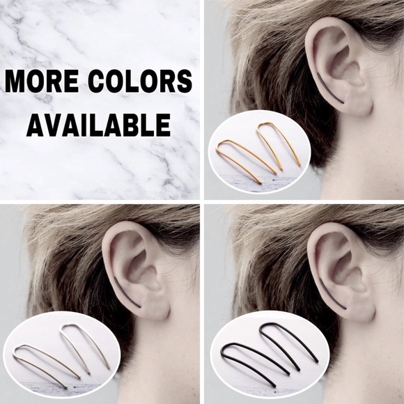 ⚜️[𝟯/$𝟭𝟴]⚜️Silver Long Bar Climber Earrings NEW - Picture 9 of 11